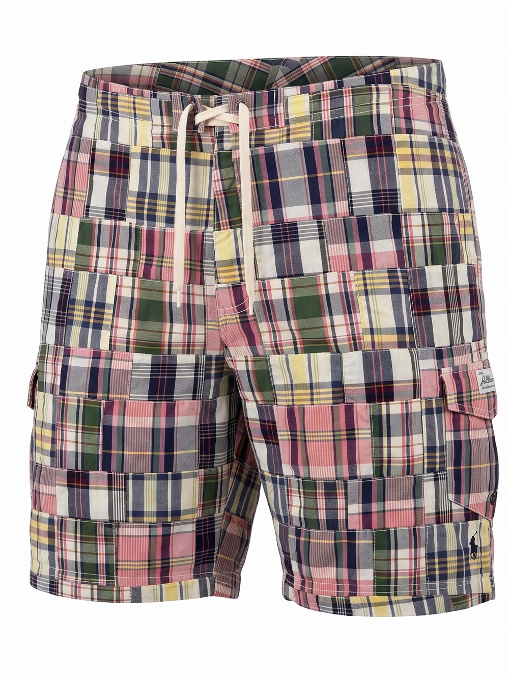 Vintage Polo Ralph Lauren Plaid 9” Patchwork Preppy Board Short Swim Mens 36